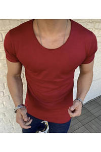 High Quality Cotton Compression <b>Men's</b> <b>T</b>-<b>shirts</b> Gym Sports Tee Workout Active Wear Muscle Fit Cuustom logo <b>Longline</b> Curved Bottom - Product Image 3