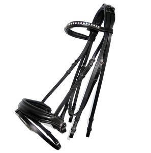 Bride de dressage de cheval équestre la plus vendue Logo personnalisé licou en cuir occidental avec strass cristal Bling pour l'équitation - Product Image 2