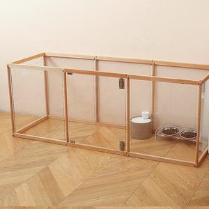Valla de Seguridad para Mascotas Multifuncional de Madera Natural con Pintura No Tóxica, Corralito Plegable Montessori para Perros Pequeños y Medianos - Product Image 1