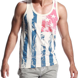 Camiseta sin mangas de poliéster con sublimación de punto de secado rápido para hombre, ropa de calle deportiva informal, Camiseta con tirantes, estampado único - Product Image 4