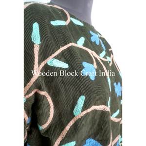 Chaqueta Corta Bordada a Mano para Mujer, Chaqueta de Algodón Hecha a Mano, Chaqueta Bohemia de Invierno para Mujer, Regalo - Product Image 3