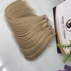 100% Extensiones de cabello humano de Vietnam Doble dibujado Virgen Trama única Rubio Recto Onda natural Curl Atado a mano Raw PERRUQUE - Product Image 5