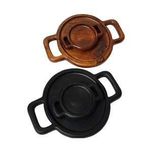 Vente en gros OEM ODM Plateau de service écologique en bois de manguier fabriqué à la main Assiettes à vaisselle de Noël avec poignée marron foncé - Product Image 3