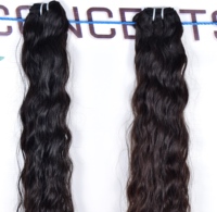 Extensions de cheveux humains 100% vierges naturels de temple indien de qualité Remy, longueur 10-32 pouces, couleur noir brut, double trame machine, vente en gros