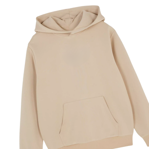 Venta al por mayor hombres Beige pulóver con capucha liso sudadera suave algodón polar con capucha Jumper Streetwear Casual cálido invierno moda desgaste - Product Image 6