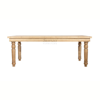 Table rustique en bois massif, style ferme, détachable, pour banquets, mariages et événements – Vente en gros