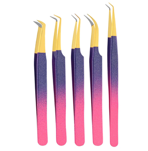 Pinzas de extensión de pestañas de volumen perfeccionado de precisión con pinzas de pestañas de diseño de doble color - Product Image 1