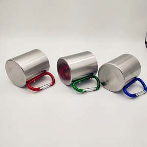 Gobelet isotherme en acier inoxydable personnalisé pour le voyage en plein air et la randonnée en montagne, 220 ml, avec mousqueton - Product Image 5