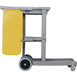 Boardwalk 19 pulgadas X 45 Pulgadas X 39 Pulgadas Carrito de Limpieza con 4 Estantes y 1 Contenedor, Carritos de Limpieza de Plástico Gris - Product Image 3