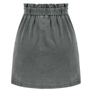 Falda Casual de Gasa con Volantes y Cinturón para Mujer, Talla Grande, Estilo Vintage, Lavada, Cintura Natural, Encanto Veraniego - Product Image 2