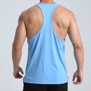 OEM Custom Logo High Quality 95% Cotton 5% Spandex <b>Men</b> Workout Stringer Bodybuilding <b>Singlet</b> Fitness Gym Tank Top - Product Image 4