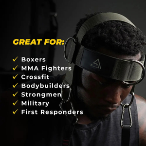 Arnés de Cabeza para Hombre, para Entrenamiento de Fuerza y Gimnasio, Ajustable, de Neopreno y Algodón, con Logotipo Personalizable - Product Image 3