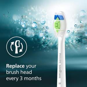 Têtes de brosse à dents électriques de rechange authentiques Philips Sonicare W DiamondClean, blanches, lot de 2, HX6062/77 - Product Image 6