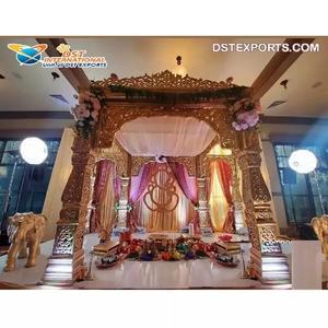 การแต่งงานของชาวฮินดูไฟเบอร์บอลลีวูดเสา Mandap ธีมโบราณบอลลีวูดงานแต่งงาน FRP Mandap พิธีแต่งงานอินเดีย Haveli Mandap - Product Image 1