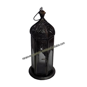 High Quality Hot Sale Decorative Metal & Glass Hanging <b>Lanterns</b> in <b>Black</b> for Indoor Outdoor Use - Product Image 3