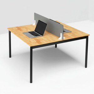Mesa de Trabajo OMA II con Patas de Acero y Madera de Caucho para 2 Personas, 120x120cm HBOM210, Diseño Moderno, Muebles de Oficina, Escritorio de Trabajo con Doble Motor - Product Image 1