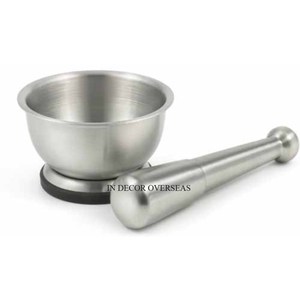 Acabado de color totalmente plateado, pulido brillante, mortero HECHO DE Metal de primera calidad, herramientas para hierbas y especias, suministro de utensilios de cocina - Product Image 6