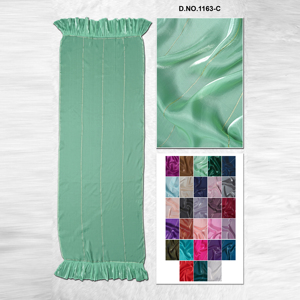 Estola de organza de lujo con detalles sutiles de hilo Zari y bordes con volantes |   Accesorio transpirable, duradero, ligero, elegante y modesto - Product Image 3