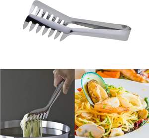 Premium Quality Stainless Steel Multipurpose Food Noodle Pasta Clips Kitchen Serving <b>Tongs</b> Metal Material - Product Image 4