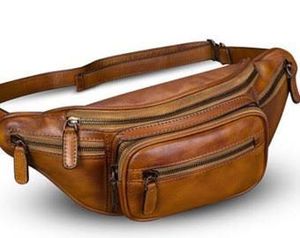 Mens Vintage Leather Bum Bag Waist Pack <b>Pouch</b> Outdoor Hiking Motorcycle <b>Work</b> Bag - Product Image 2