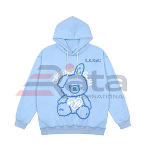 Hoodies personnalisés haut de gamme avec impression en relief, imperméables, respirants, en flanelle, décontractés, à la mode, streetwear, hiver, hip-hop - Product Image 1