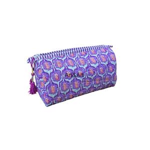 Sacs à maquillage en coton matelassé vintage personnalisés Fermeture à glissière durable Haute qualité Pochettes cosmétiques multifonctions pour un usage quotidien - Product Image 5