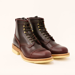 Bottes de moto en cuir marron personnalisées de haute qualité pour hommes avec finition haut de gamme, semelle durable, protection et confort de conduite - Product Image 5