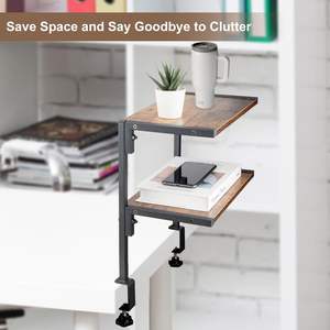 Abrazadera de 2 niveles de 12 pulgadas en el organizador de <span class=keywords><strong>escritorio</strong></span> por <span class=keywords><strong>encima</strong></span> o por debajo del estante de almacenamiento de <span class=keywords><strong>escritorio</strong></span> <span class=keywords><strong>para</strong></span> accesorios de mesa - Product Image 4