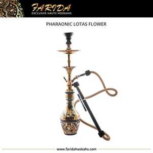 Chichas Farida en laiton sur mesure de luxe, haute qualité, design unique de fleurs pharaoniques, mini chicha égyptienne avec technique de laque - Product Image 6