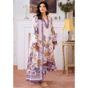 Vestido de diseñador Cambric Colección de materiales Algodón puro Mal Dupatta Bottom Reversible Sin arrugas Fiesta Algodón elegante - Product Image 3