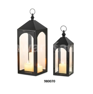 Customized Aluminium Tea Light Tins Customized <b>Square</b> Base Antique Lantern - Product Image 5