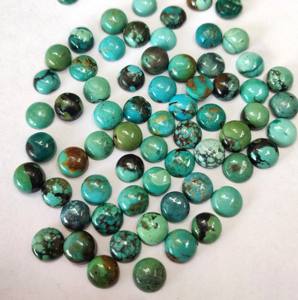 Cabujón redondo turquesa tibetana natural de 5mm de calidad superior-redondo turquesa tibetano Suelto - Product Image 2