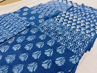 Indiaas handgemaakt 100% katoenen bloemenprint eco-vriendelijke ademende plus size sarong indigo strand pareo bikini jurk dames zomer