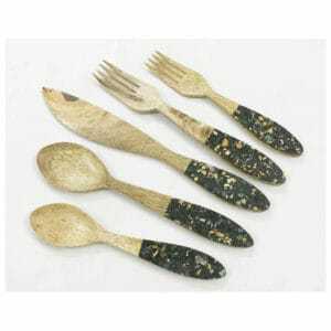 Juego de Cubiertos Hechos a Mano al por Mayor, Ecológicos, de Madera de Acacia y Latón, Tipo Portátil, Juego de Vajilla, Utensilios - Product Image 6