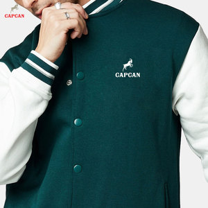Veste universitaire décontractée pour homme, qualité supérieure, col montant, logo frontal, coton et laine, écologique, vente en gros - Product Image 5