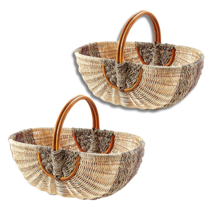 Customizable Natural <b>RATTAN</b> HARVEST BASKET PICNIC BASKET From Vietnam with Handles for Easy Carrying and <b>Storage</b> - Product Image 1
