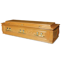 Cercueil en bois massif de style européen pour adulte, cercueil funéraire standard en bois européen pour crémation