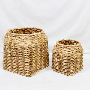 Artex Dong Thap <b>Foldable</b> Handmade Water Hyacinth Wicker Storage <b>Baskets</b> for Home and <b>Laundry</b> Organization - Product Image 6