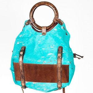 กระเป๋าถือทำมือสำหรับผู้หญิงกระเป๋าช้อปปิ้งแบบลำลองกระเป๋าถือหนังขนเฟอร์ทรงกลมสองมือขายดีกระเป๋าโท้ทหนังวัว - Product Image 4