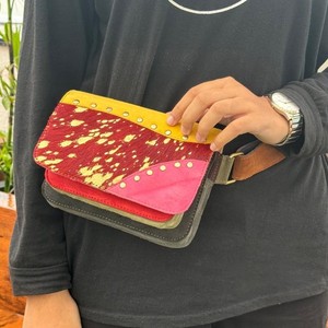 Riñonera de cuero reciclado Real hecha a mano occidental con cinturón ajustable Riñonera de festival de estilo Vintage único Riñonera DE CADERA - Product Image 3