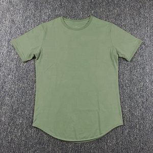 Camiseta deportiva de secado rápido para hombre, logotipo personalizado, compresión de gimnasio Atlético transpirable con patrón sólido, hecha de poliéster Spandex - Product Image 4