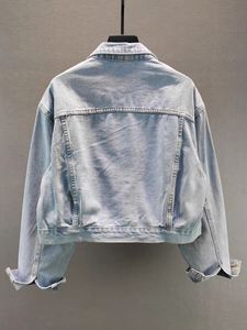 Ropa de mujer estilo nueva moda personalizada moda 2025 chaqueta de mezclilla para mujer chaqueta de camionero de mezclilla Vintage para mujer chaqueta de mezclilla - Product Image 2