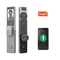 Cerradura Inteligente con IA, Pantalla Visual de 4.5 Pulgadas, Vista Remota, Conversación, Desbloqueo por Rostro/Huella Dactilar/Aplicación, Batería de 5000 mAh, Acabado Anodizado de Aluminio, Nube