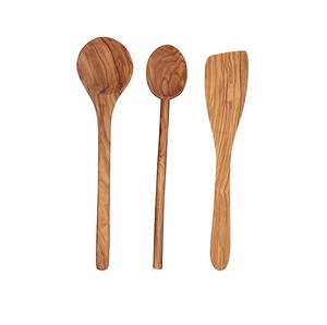 ชุดช้อนไม้สำหรับทำอาหารทำจากไม้ธรรมชาติสีน้ำตาลตกแต่งด้วยไม้ธรรมชาติอุปกรณ์ในครัว - Product Image 1