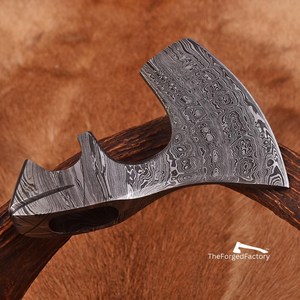 Custom Logo Outdoor Tactical Damascus Steel <b>Axe</b> Head with Wooden <b>Handle</b> Industrial Grade Whole Sale Factory-Made Bush Craft - Product Image 6