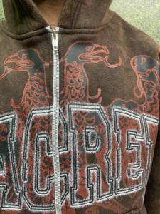 ชุดวอร์มมีซิปสำหรับผู้ชายชุดวิ่งจ๊อกกิ้งแอซิดแบบมีซิปชุดวอร์มกางเกงผ้าพัฟเฟอร์และชุดมีฮู้ดสำหรับวิ่ง - Product Image 3