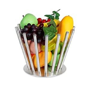 Cesta de frutas de estilo único de diseñador atractivo, cesta de forma redondeada, acabado chapado en oro, alambre de hierro, almacenamiento de alimentos y verduras - Product Image 3