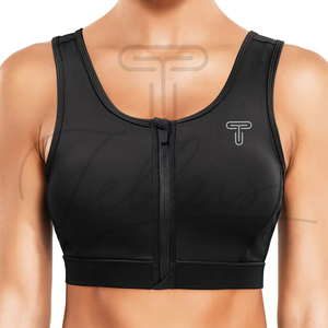 Soutien-gorge de sport pour femmes grande taille en gros, logo frontal, soutien moyen, respirant, séchage rapide, haute qualité, confortable - Product Image 1
