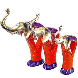 Ensemble de 3 pièces maîtresses de table en fer peint éléphant pour bureau à domicile et décor de salon - Product Image 3