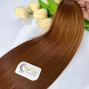 Sun <b>Hair</b> Company Custom Pre Colored Brown Silky Straight Bulk <b>Hair</b> Cuticle Align Vietnamese Human <b>Hair</b> Extensions Cabello Humano - Product Image 4